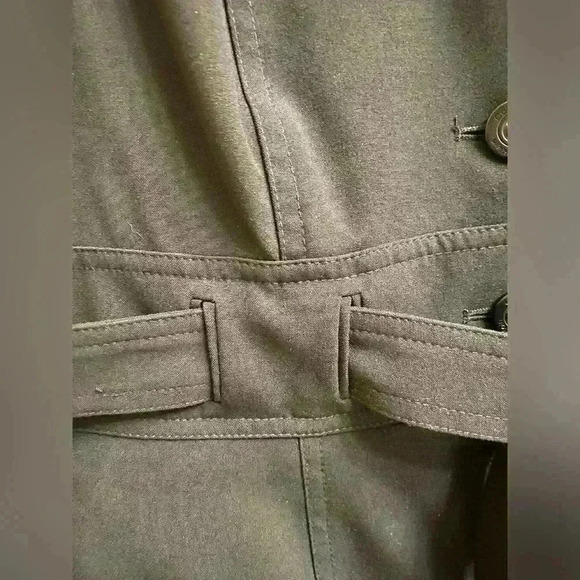 Calvin Klein Button Down Cap Sleeves stand collar  Belted Black Career Dress - Picture 6 of 12